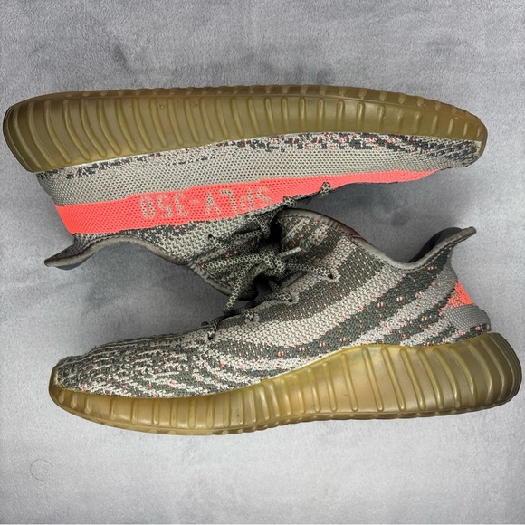 Adidas Yeezy Boost 350 V2 with Orange Stripe Size: 10 - Picture 7 of 9